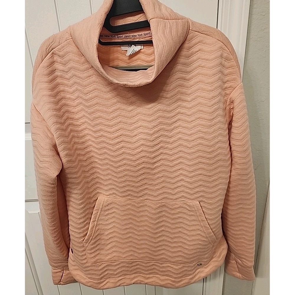 Soft Pink Quilted Sweater‎ Pullover Cowl Neck Jones New York Sport Size L